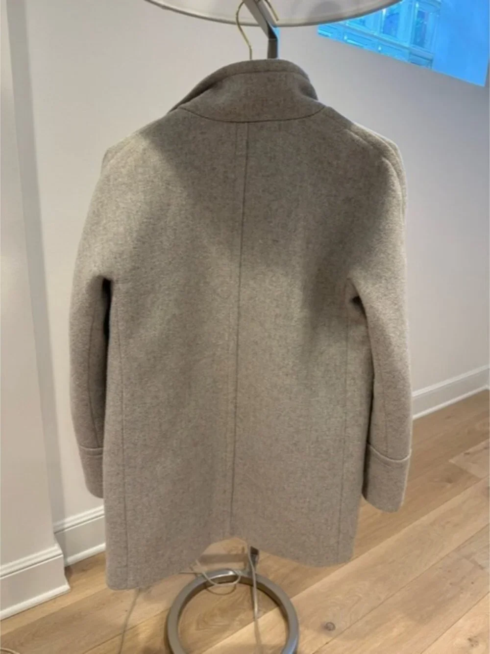 J. Crew Light Gray Wool Peacoat with Stand Collar - Picture 2 of 3